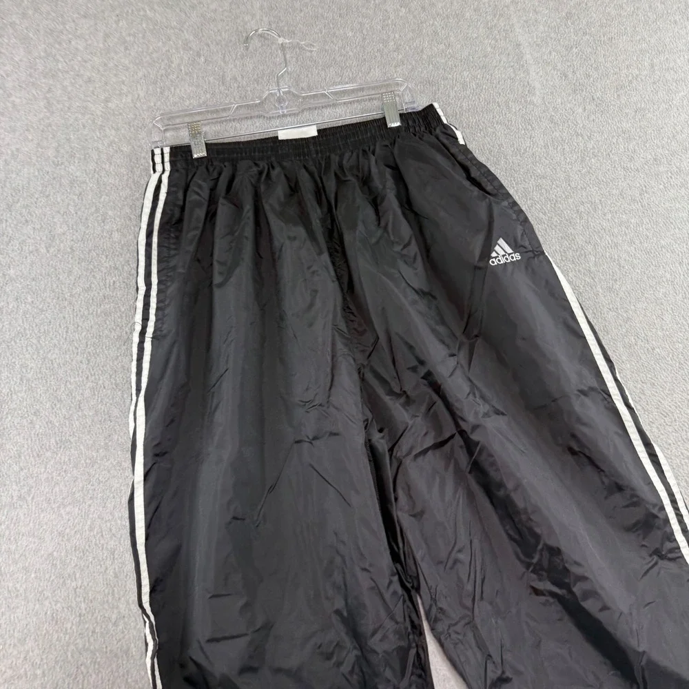 Adidas Snap Away Track Pants Men XXL Black Vintage Windbreaker Tear Break